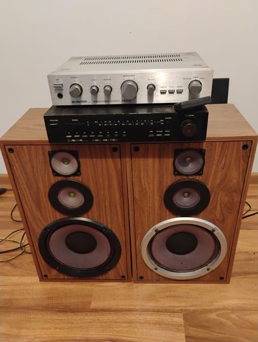 Wzmacniacz Kolumny zestaw Unitra T8010