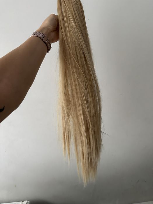 Doczepiana kitka prosta  długa blond