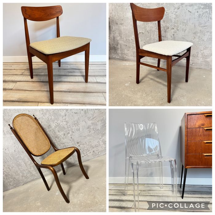 Krzesła Thonet, Dune, Casala, duńskie, teak, boucle, Dania, Włochy