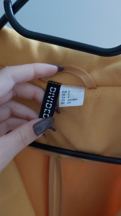 Płaszcz wiosenny jesienny h&m żółty musztardowy