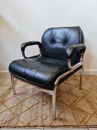 Fotel skórzany Girsberger Eurochair,Lounge chair lata 80,Mid-Century