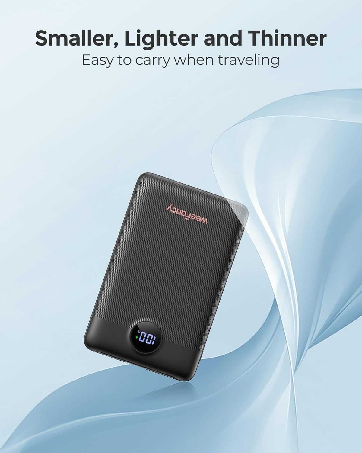 Powerbank USB C ze zintegrowanym kablem PD QC Szybkie ładowanie