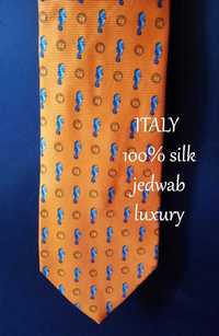 ITALY 100% silk jedwab krawat luxury