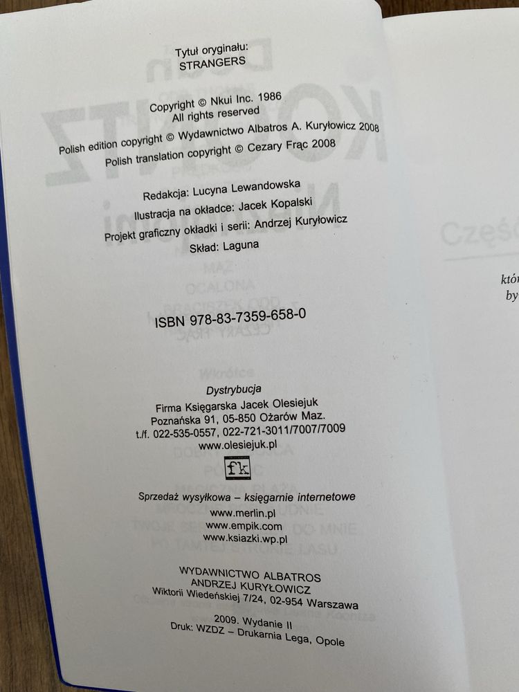 książka Nieznajomi Dean Koontz