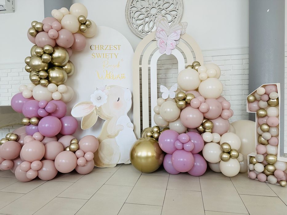 Ścianka balony chrzest Komunia