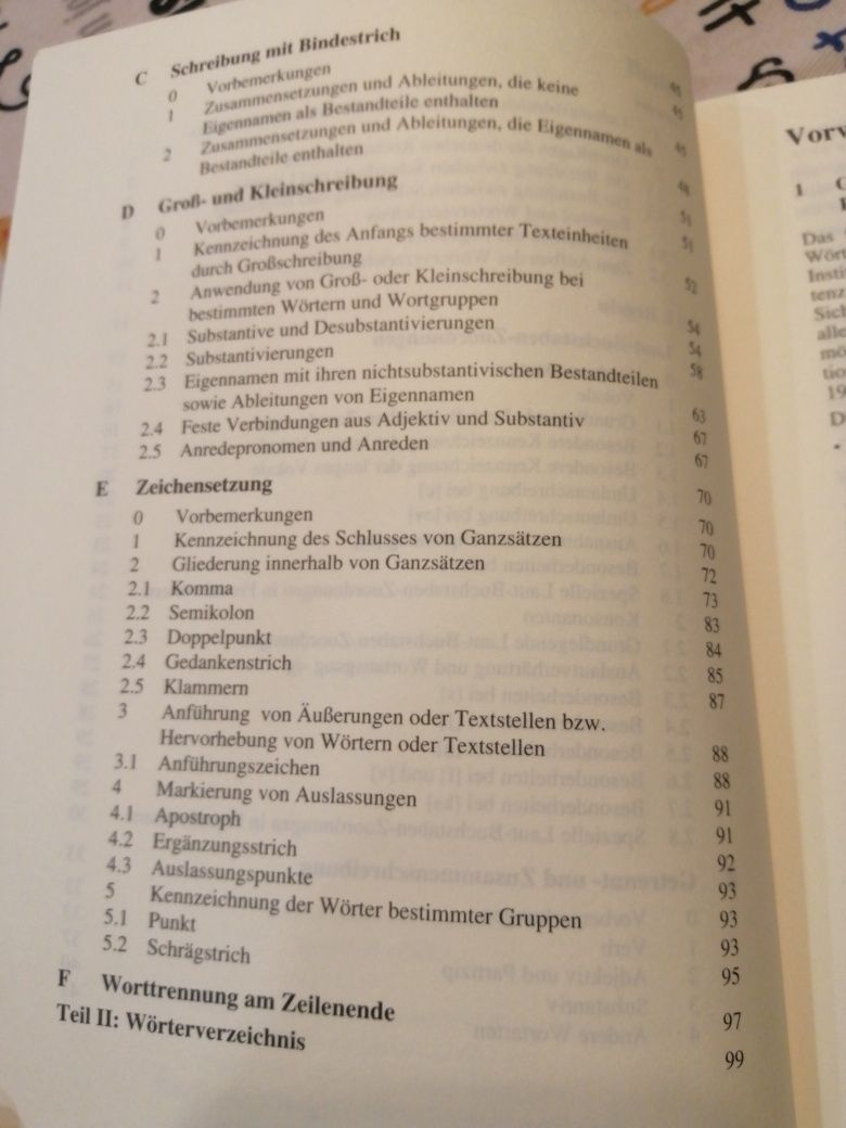 Livro alemão ortografia e regras "Regeln und Wörterverzeichnis"