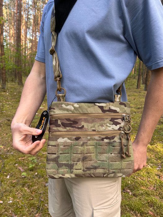 Męska taktyczna torba typu messenger na ramię w kamuflażu multicam