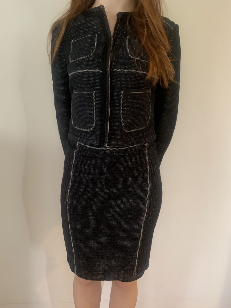 Marynarka spódnica komplet Mango xs 34 garsonka