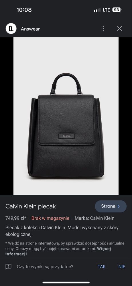 Calvin Klein Plecak