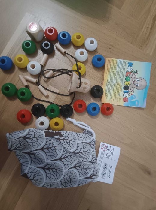 Nawlekanka KOLORNICA nowa drewniana gra edukacyjna 3+