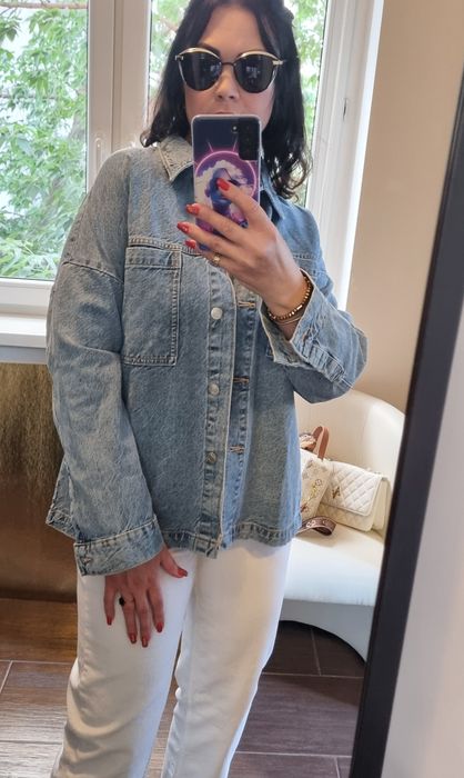 Damska gruba dżinsowa koszula oversize. Zara.