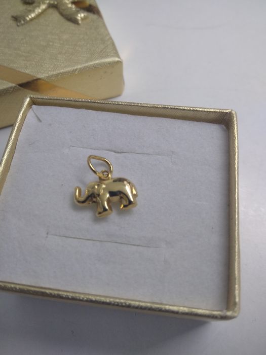 Złoty wisiorek słonik złoto 333   179