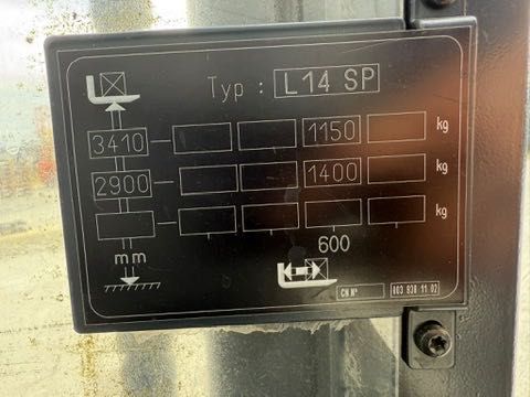Linde L14SP wózek paletowy z masztem 3,4m 2016r rydwan podest