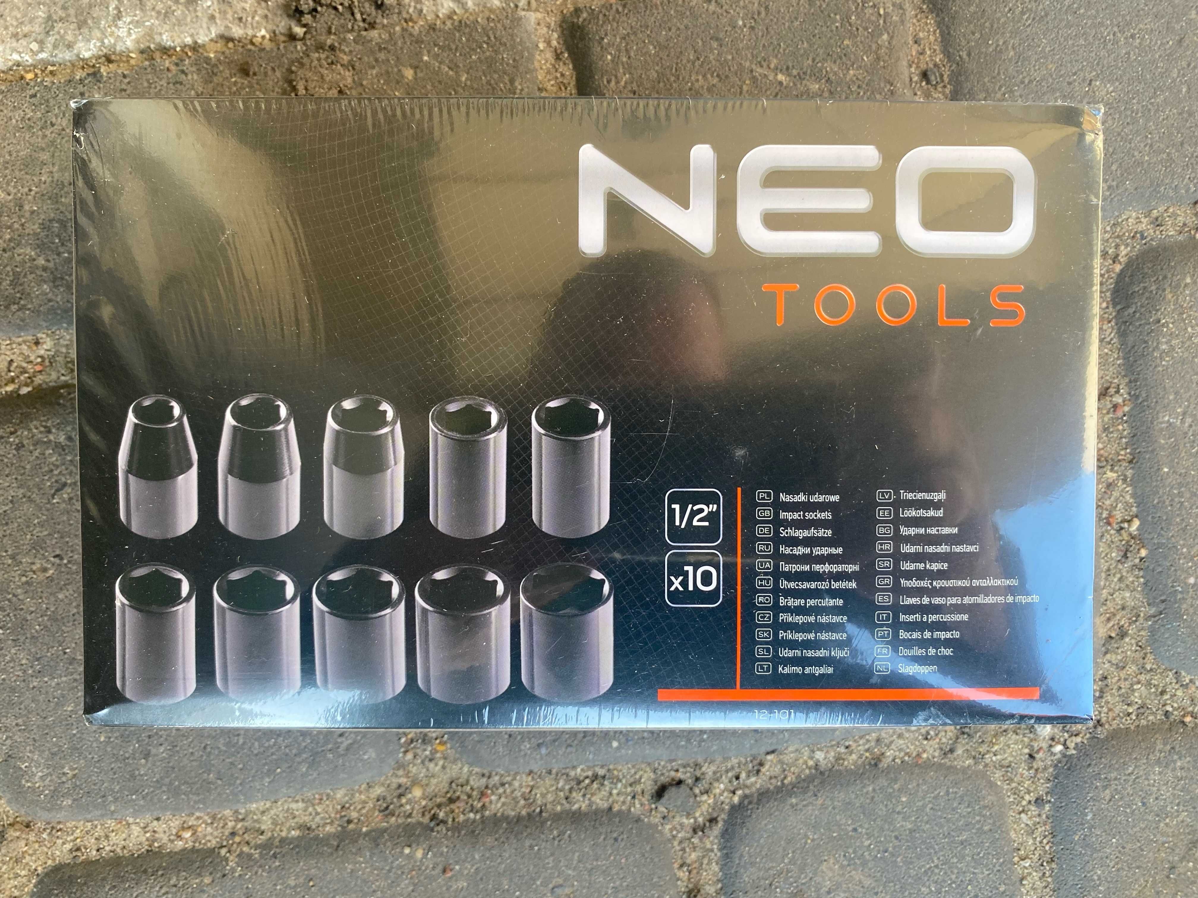 Nasadki udarowe 1/2 cala, 10-24 mm, zestaw 10 szt. Neo Tools