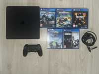 PS4 1tb + 5 gier + orginalny pad