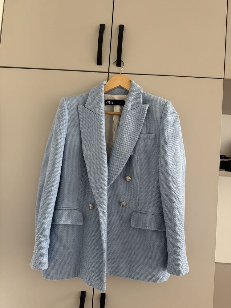 твідовий піджак  ZARA блакитний