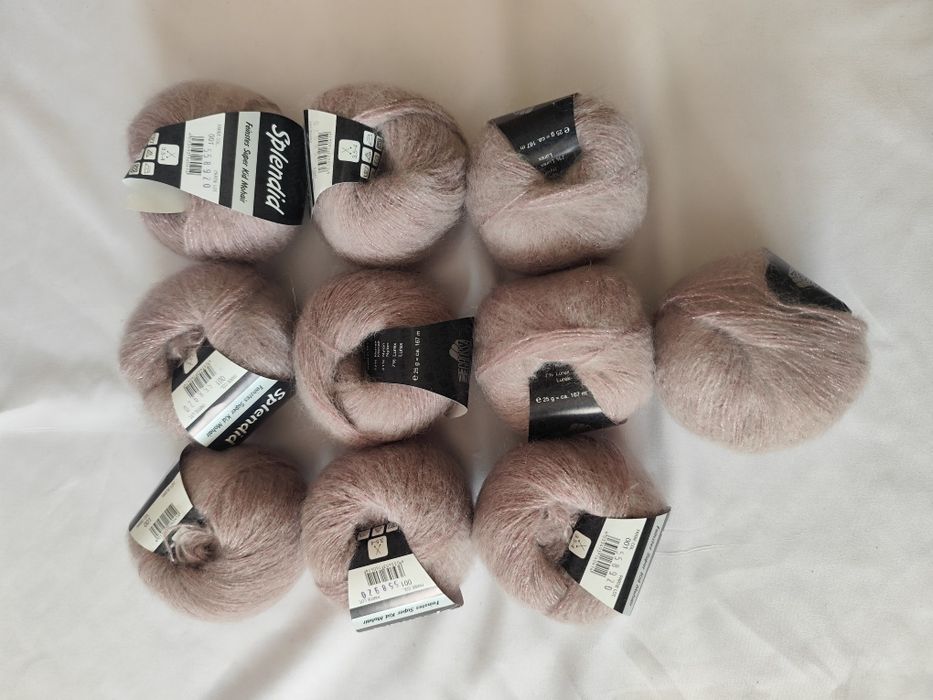 Lana grossa Splendid kolor brudny róż z lureksem