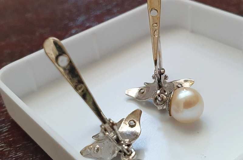 Brincos ouro branco 18 quilates