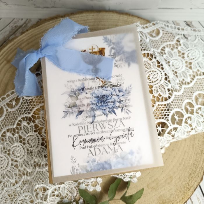Zaproszenia na komunię chrzest roczek ślub