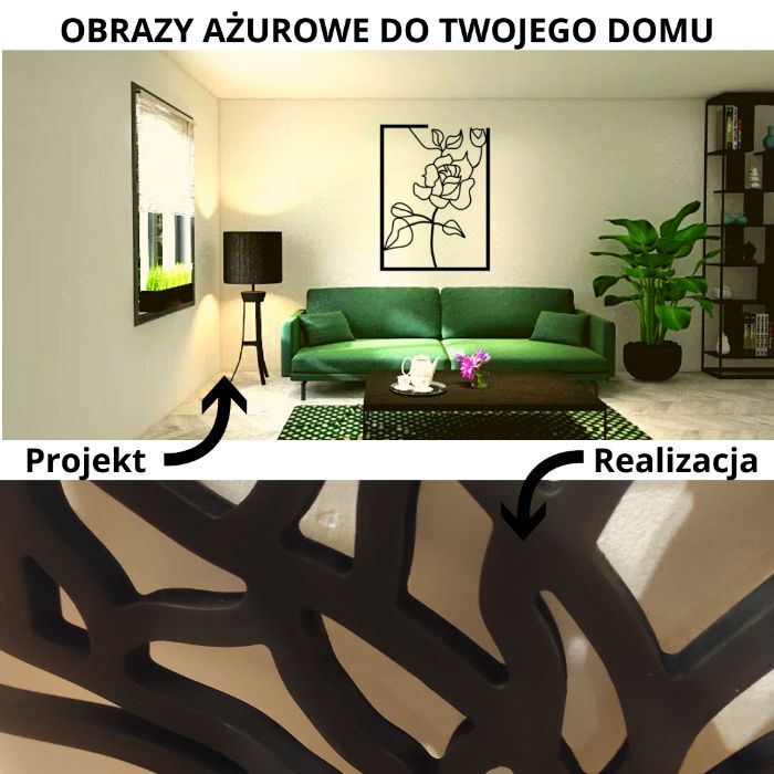 nowoczesny obraz ażurowy 3D, mdf gr. 12mm, styl loft