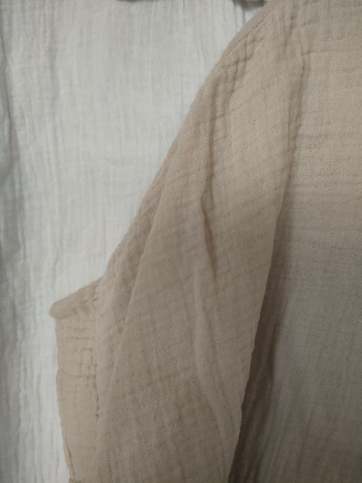 Bluzka muślinowa damska xxl+ muslinowa koszula xxl./ XXL.Beż.