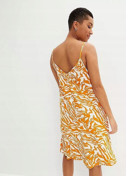 B.P.C sukienka midi na ramiączka z wiskozy 52/54.