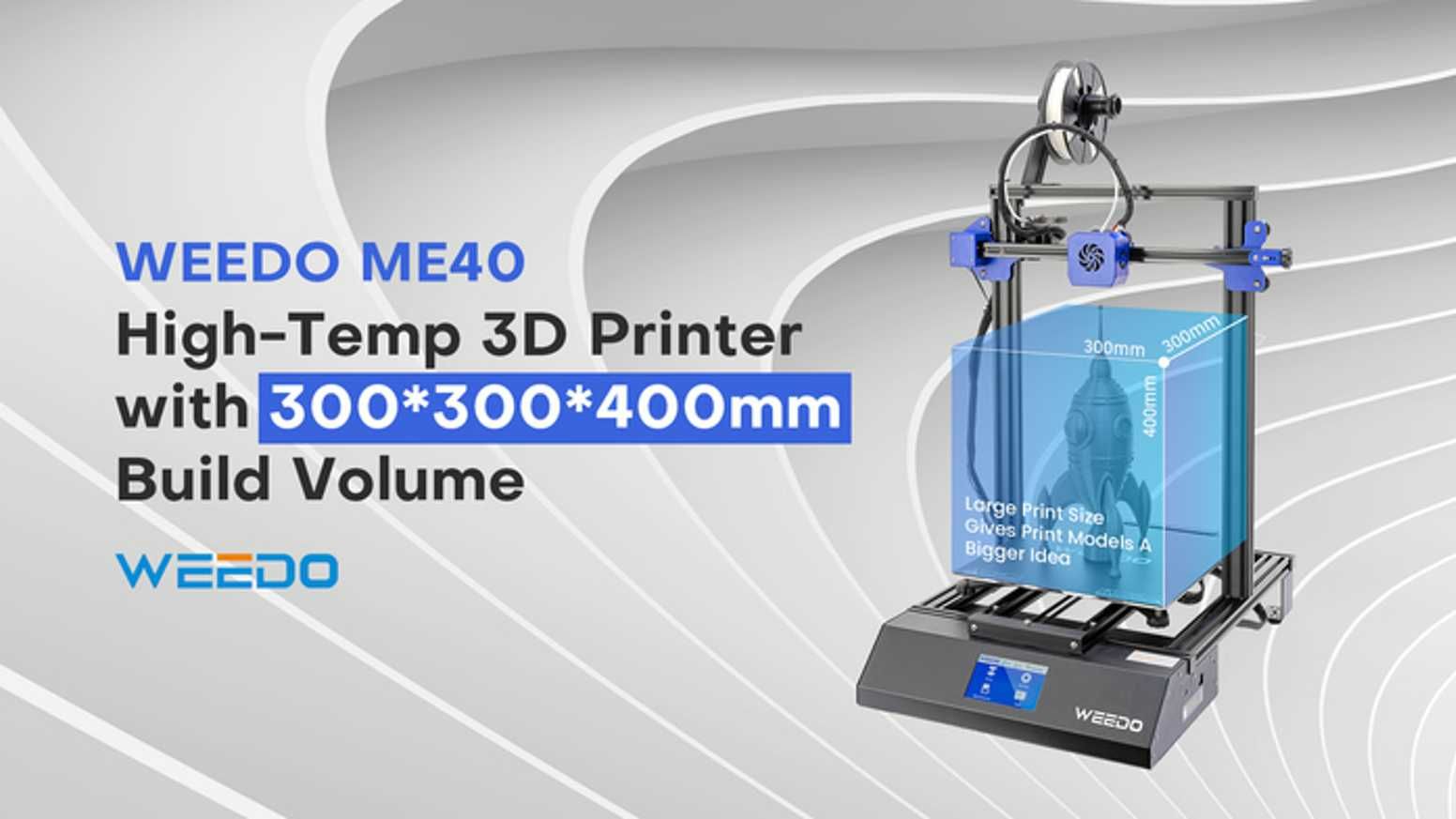 Impressora 3D WEEDO ME40 (Impressão 300x300x400mm)