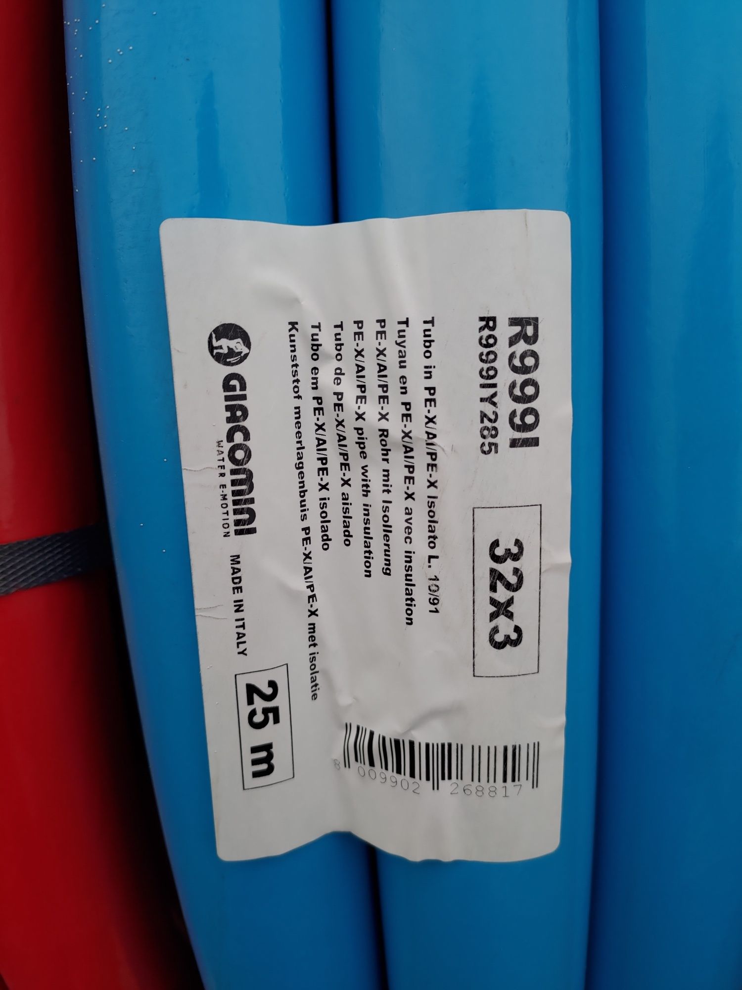 Giacomini rura PE-X/AL/Pex-x w otulinie 20 , 26 ,32