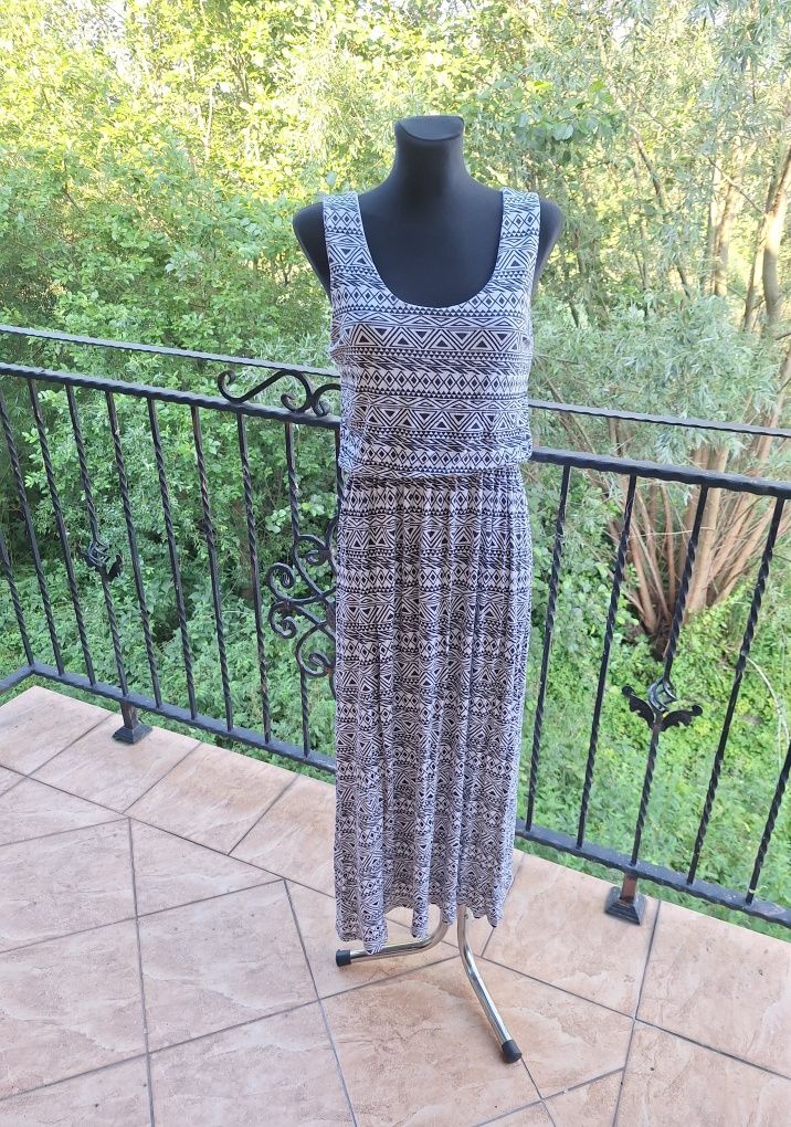 Długa sukienka maxi 95 % wiskoza marka Izabel London rozmiar M 38