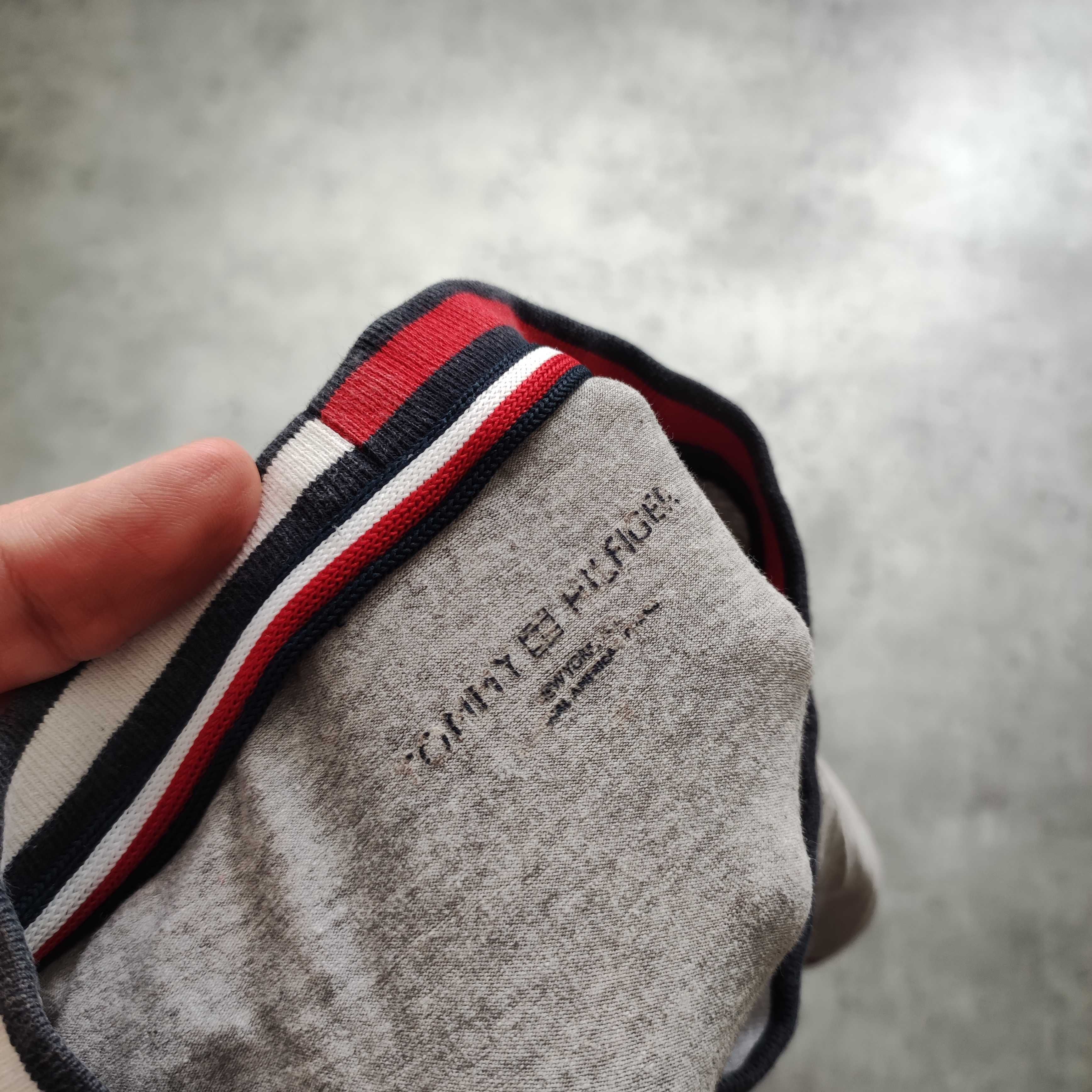 MĘSKA Koszulka Bawełna PREMIUM Logo Kołnierzyk Tommy Hilfiger Casual