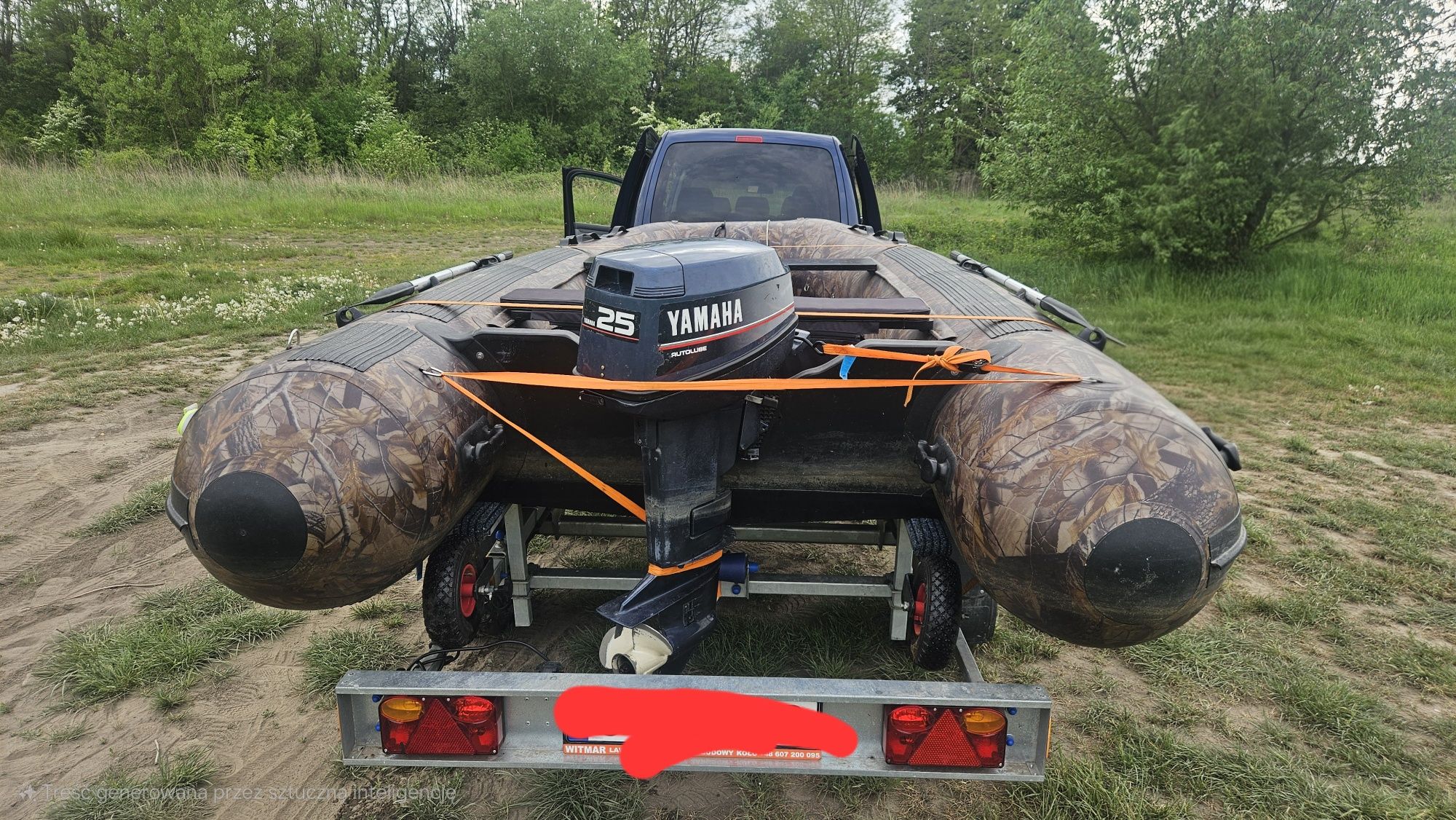 Ponton kraken w400 400x210 silnik yamaha 25km przyczepa