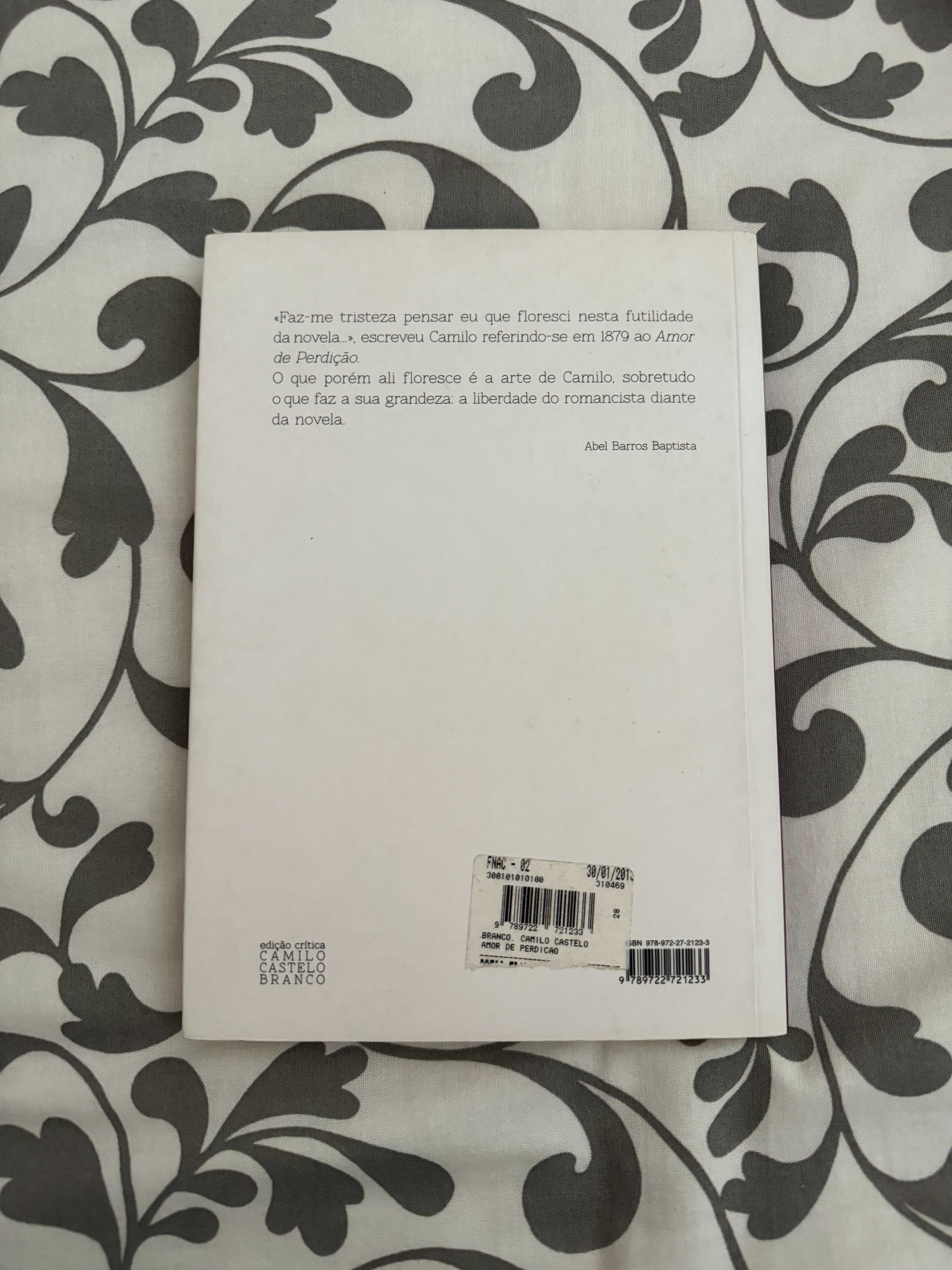 Livro Amor de Perdição  - Camilo Castelo Branco