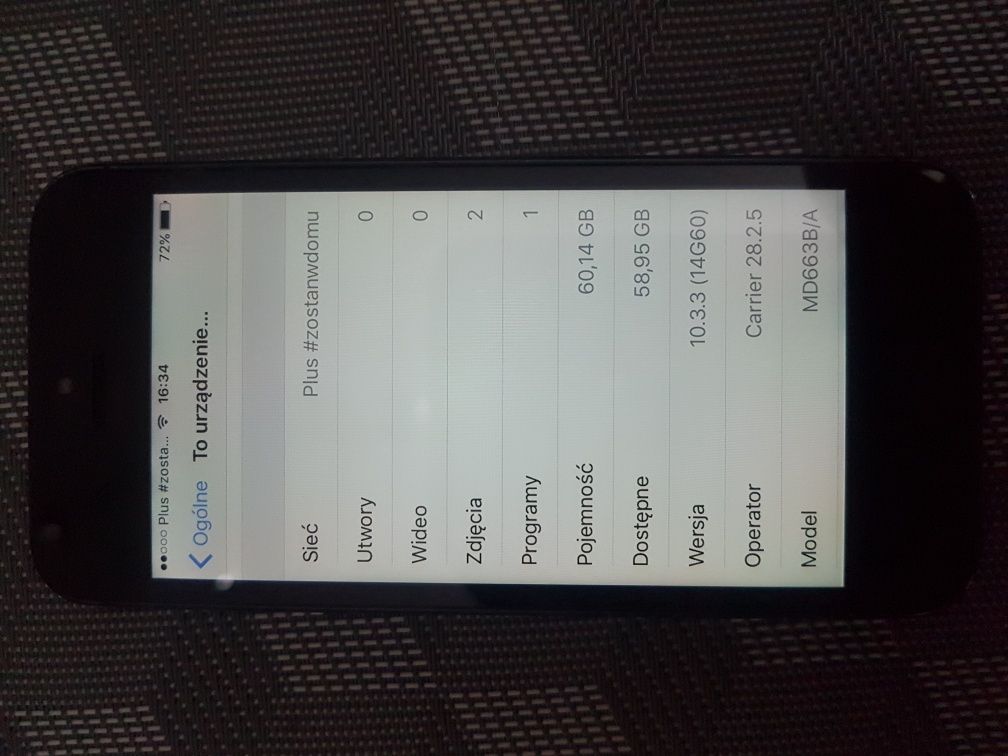 Smartfon Apple iPhone 5/ 64GB / ORYGINAŁ