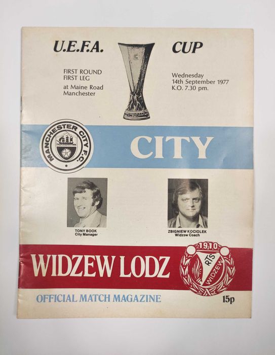 Program Meczowy Manchester City vs. Widzew Łódź 14.09.1977 Puchar UEFA