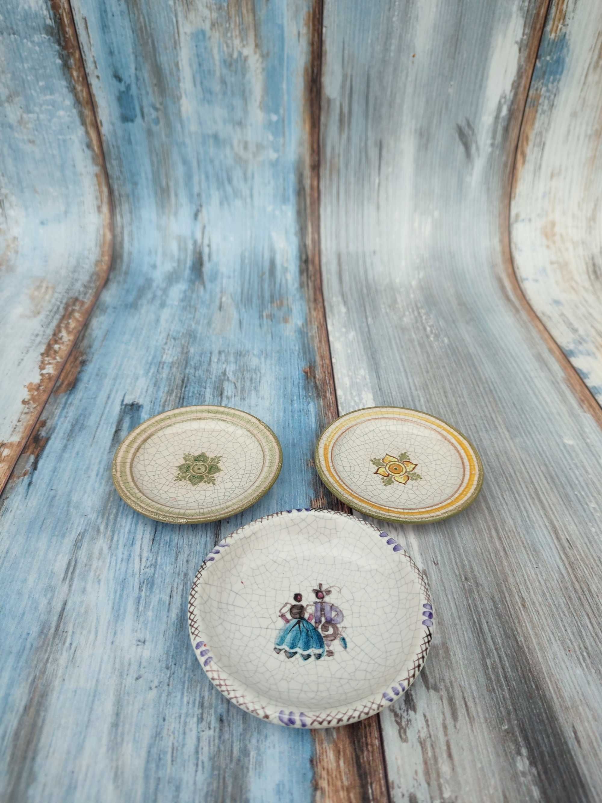 Ceramiczne talerzyki ozdobne - podstawki -vintage sygnowane