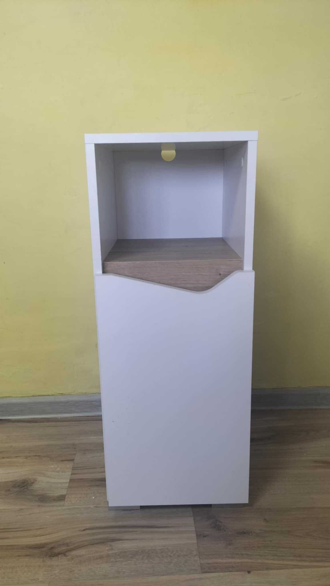 Szafka Biały/Dąb rzemieślniczy, 30 x 74.5 cm z drzwiami i  schowkiem