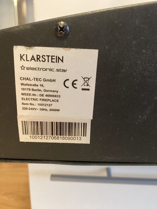 Klarstein kominek elektryczny 2000 w