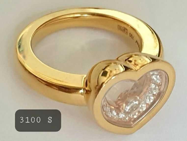 Chopard кольцо серьги 18к 750 проба Оригинал