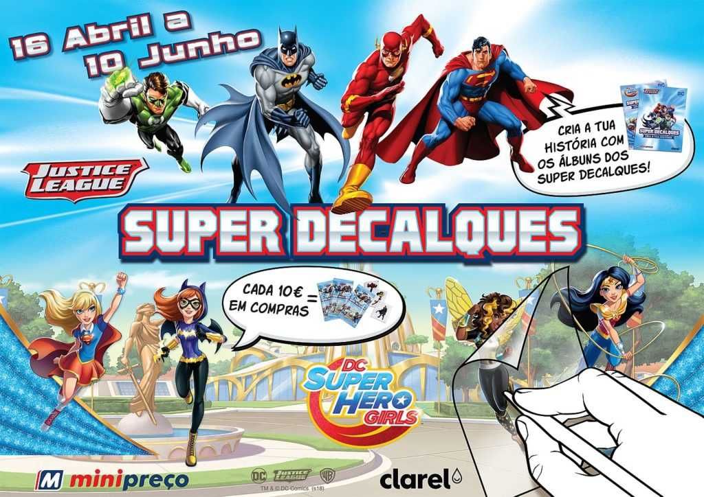 Decalques heróis da Justice League e DC Super Hero Girls