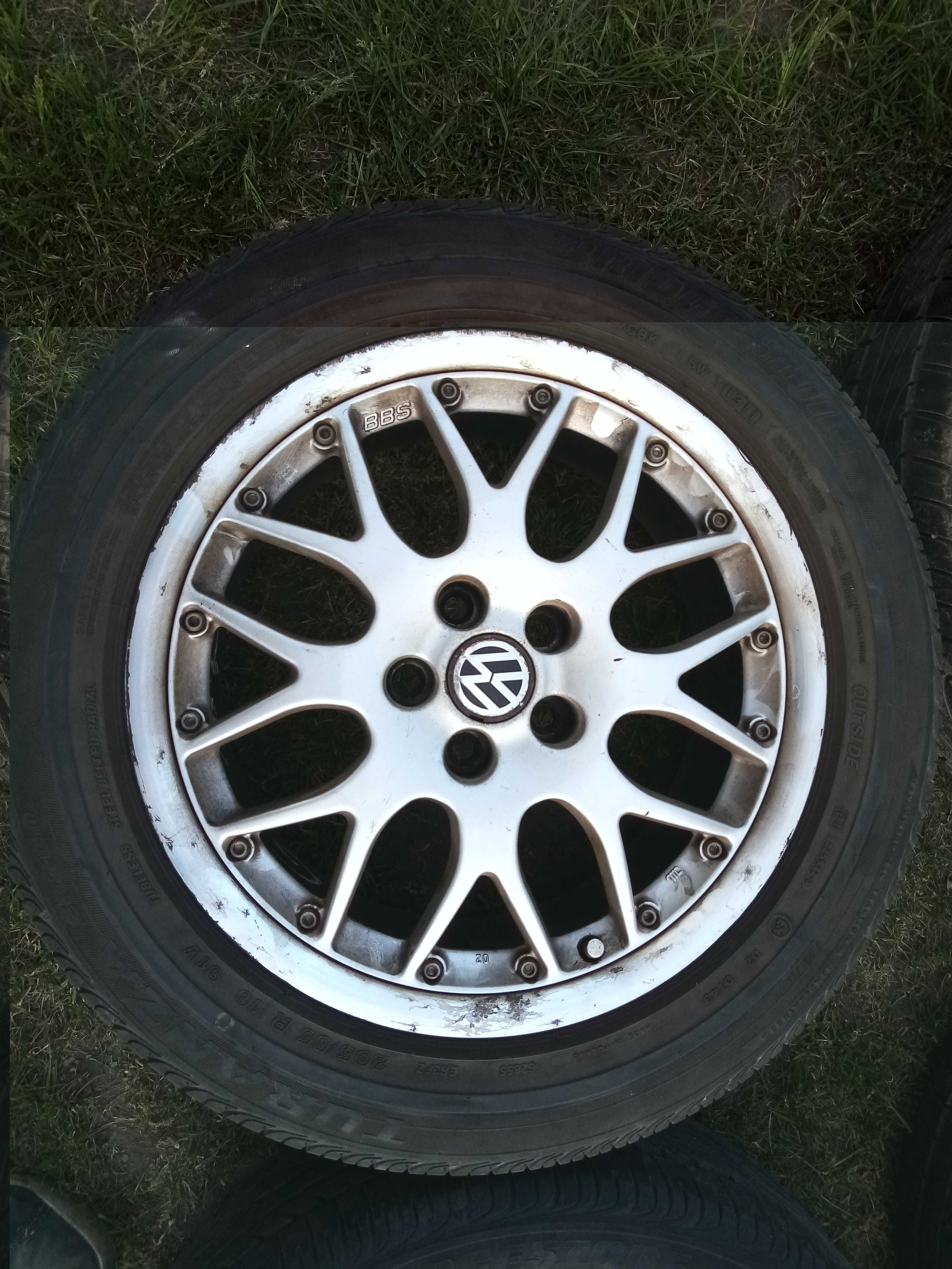 Alufelgi BBS 5x100 koła opony letnie 205/55/16 golf 4 IV