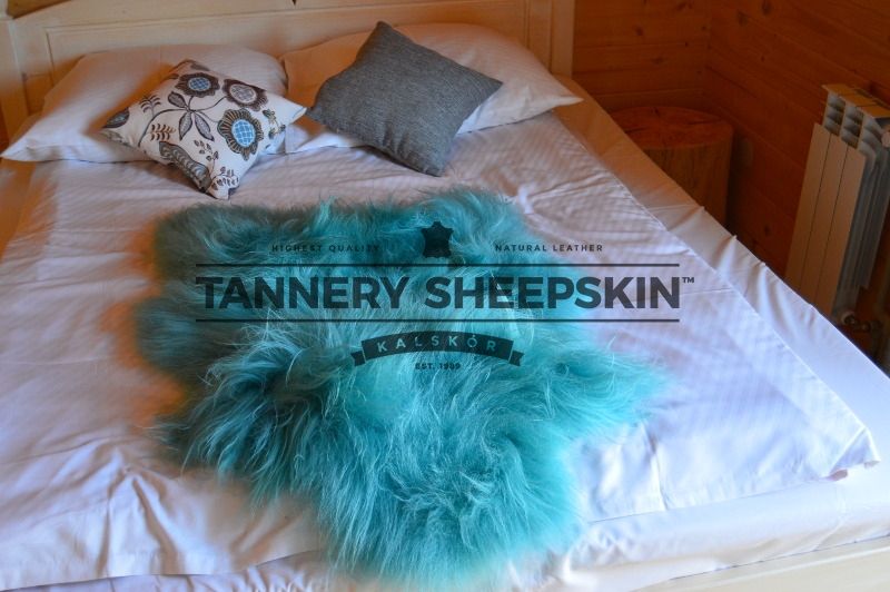 Skóra Owcza Turqus Island 111-130 cm Długi Włos