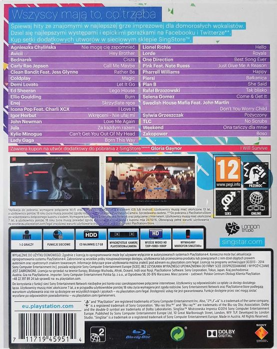 Singstar Mistrzowska Impreza PL Playstation 4 PS4 PS5 Sklep Multigames