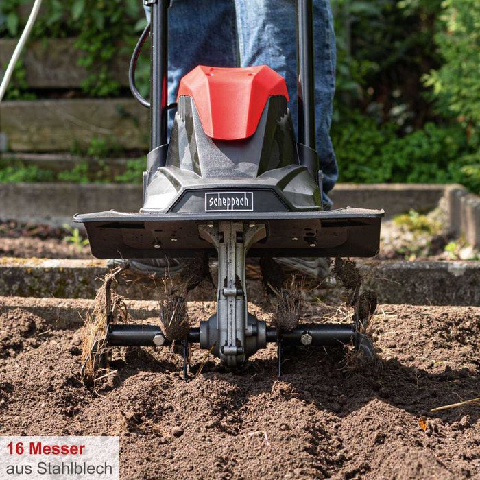 Садовий культиватор Scheppach MTE380 електричний мотоблок