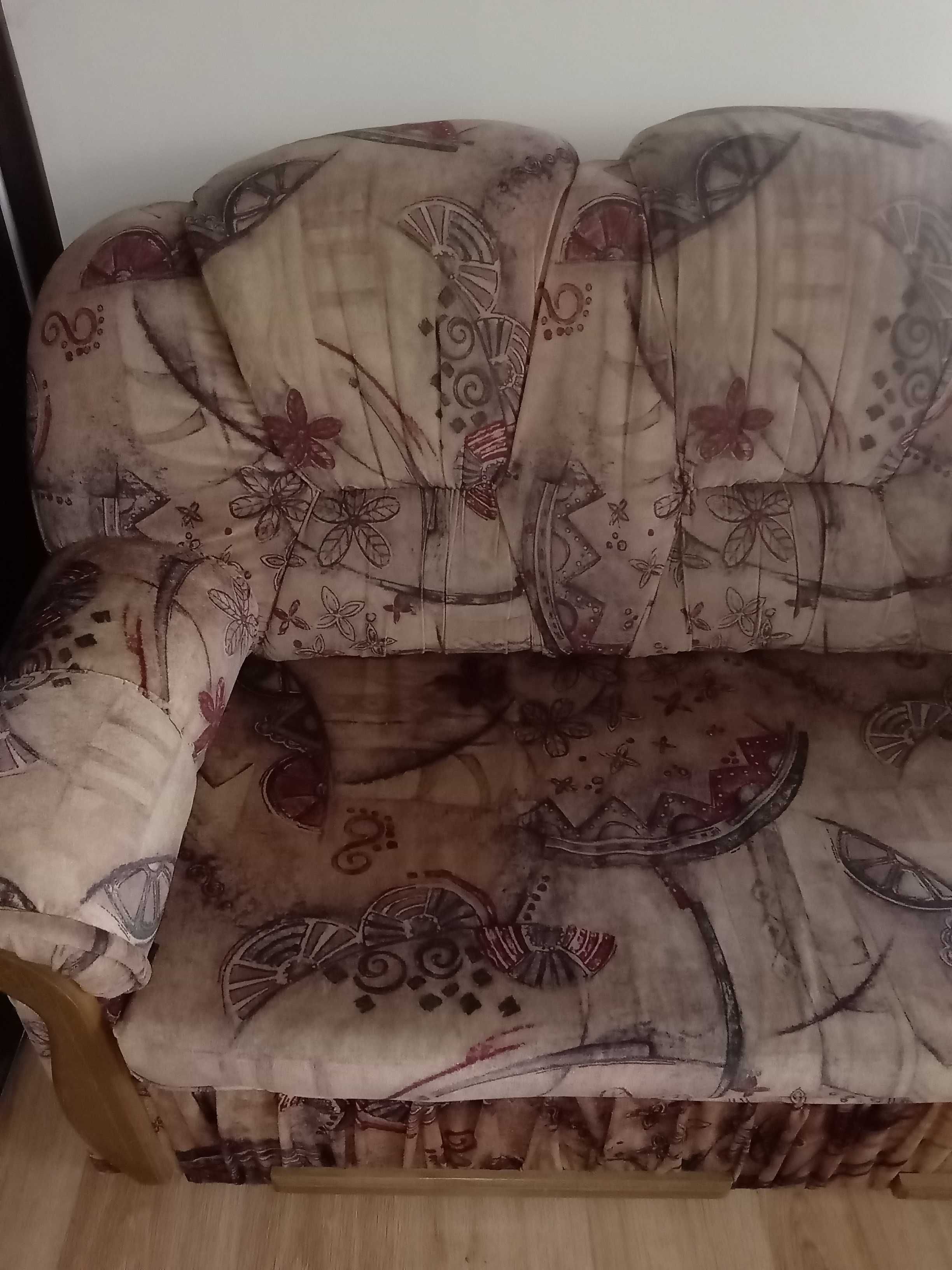 sofa rozkładana + 2 fotele