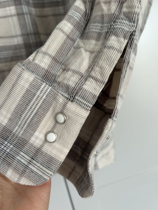 Koszula męska Rage Age by Czapul w kratę szara beżowa w prążek kratkę