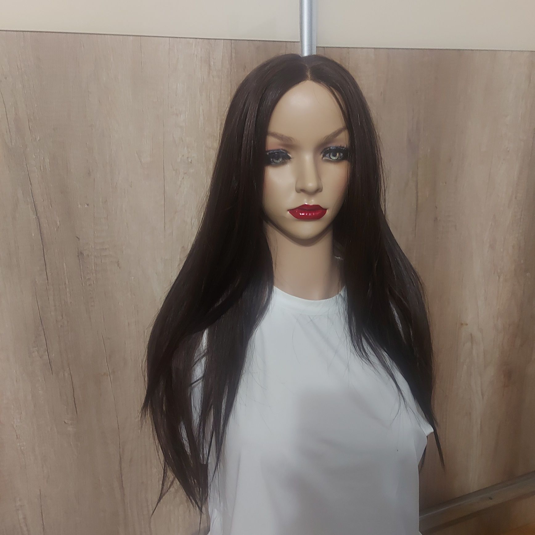 Peruka lace front 13x6x1 wlosy syntetyczne brąz