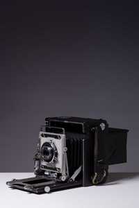 Graflex Crown Graphic 4x5 Camara + lente Optar 135mm f4.7
