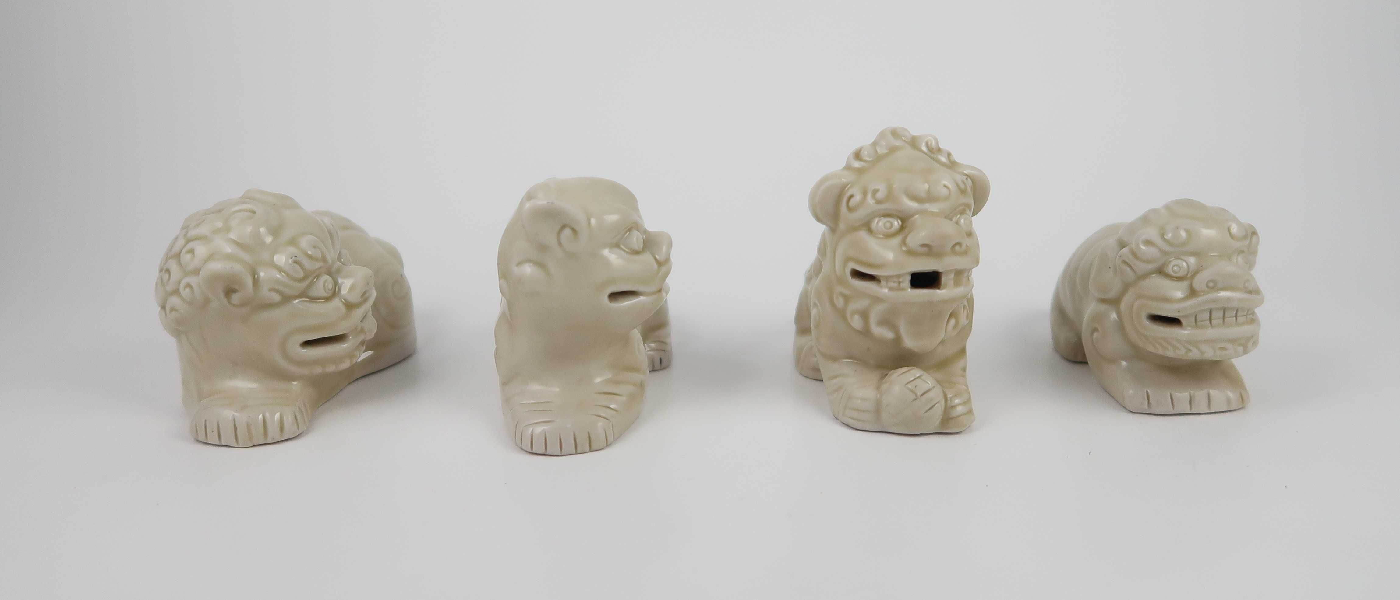 4 Cães Foo em porcelana da China