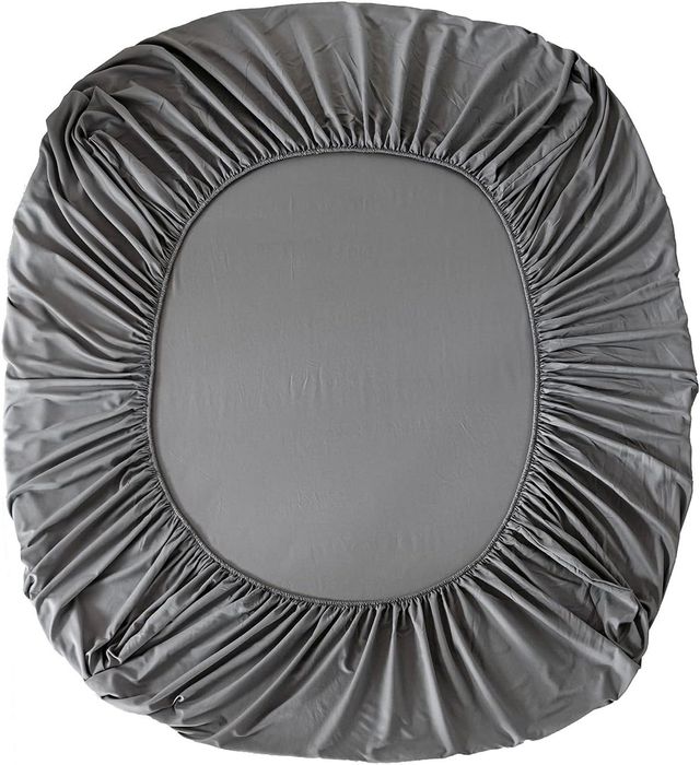 Lençol-capa ajustável de 140 x 200 cm, cinzento, poliéster, 30 cm