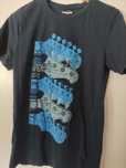 Granatowy t-shirt z nadrukiem z bawełny
